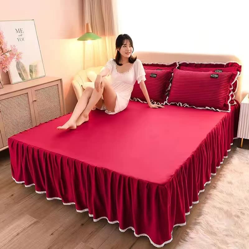 赤い花柄 ベッドスカート 200cm150cm 【公式通販】