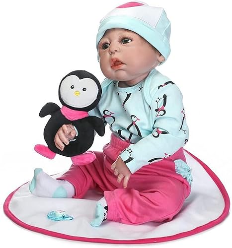 Muñecas de bebé Reborn de juguete realistas de 22.4in, vinilo de silicona de cuerpo completo, muñecas de bebé Reborn lavables para niña, cumpleaños,