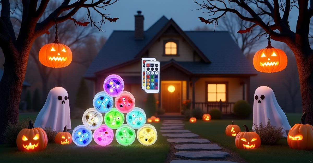 Halloween Pumpkin Led Lights with Remote Battery Operated