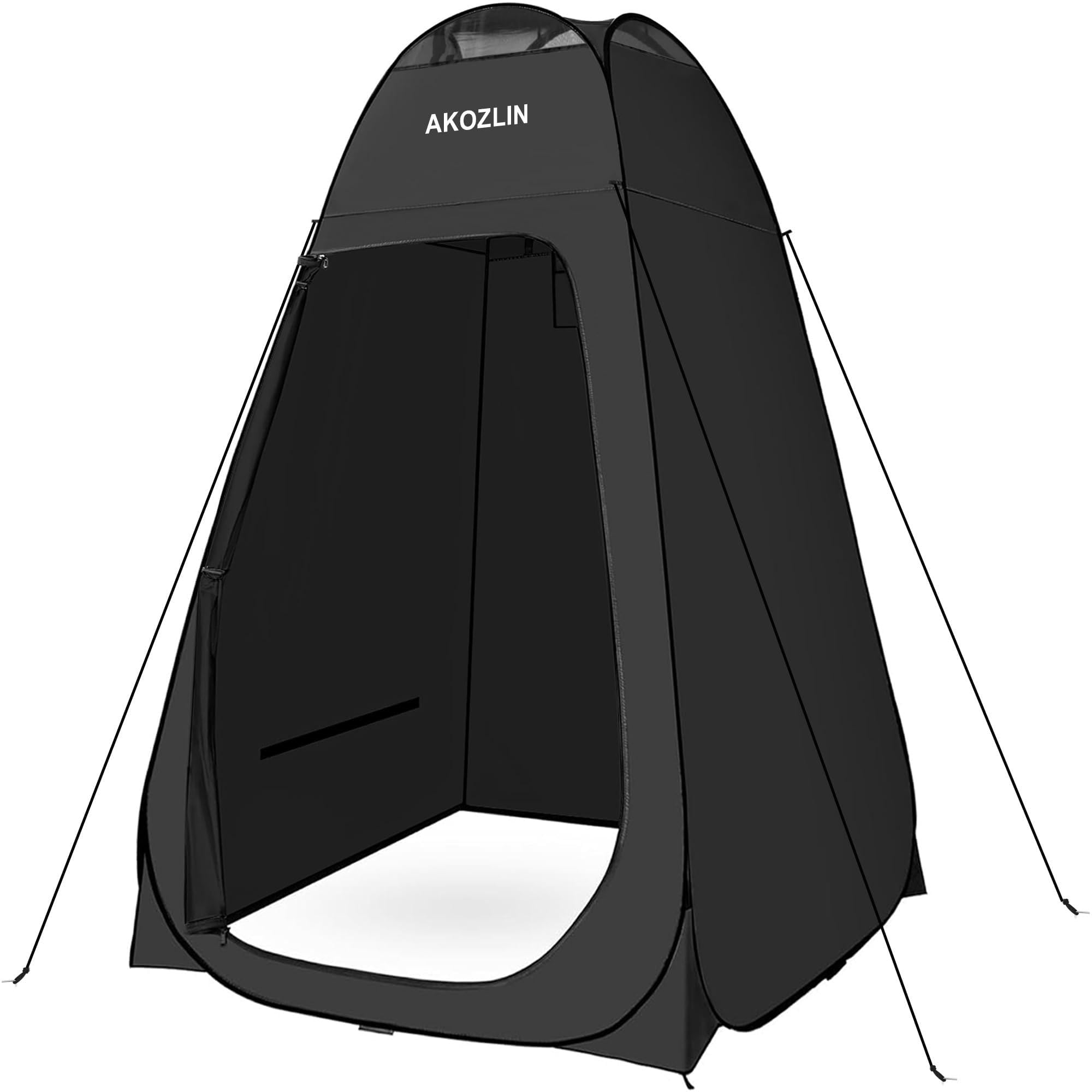 AKOZLIN Portable Pop Up Shower Privacy Shelters Instant Tent Dressing Changing Outdoor Camping Toilet Tent Black 59" Width