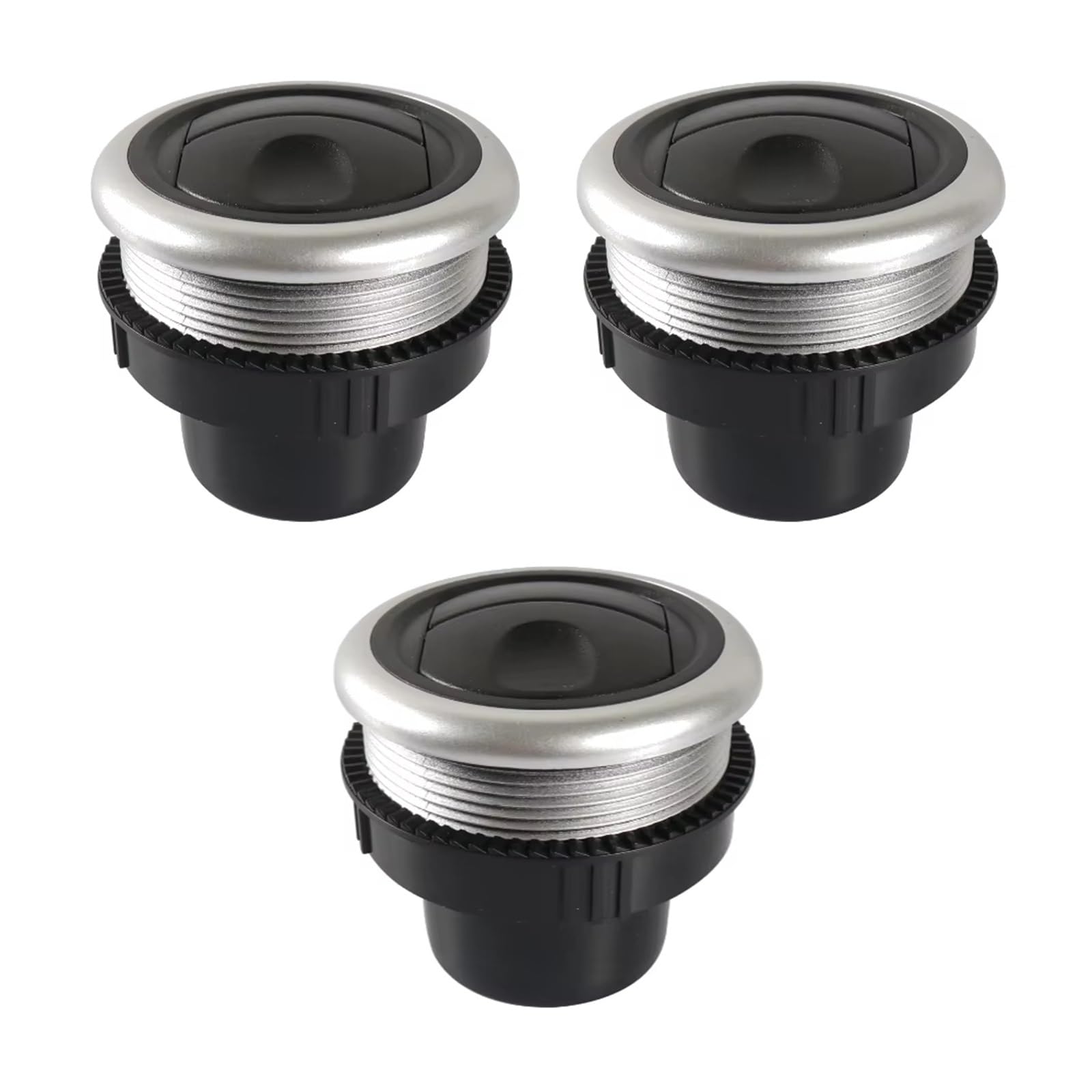 Jkywol 3 Pcs Car A/C Air Conditioning Vents 71Mm Car Interior A/C Air Vent Round 63Mm Hole Size Dashboard Conditioning Deflector Rotation For Caravan Camper Rv Bus