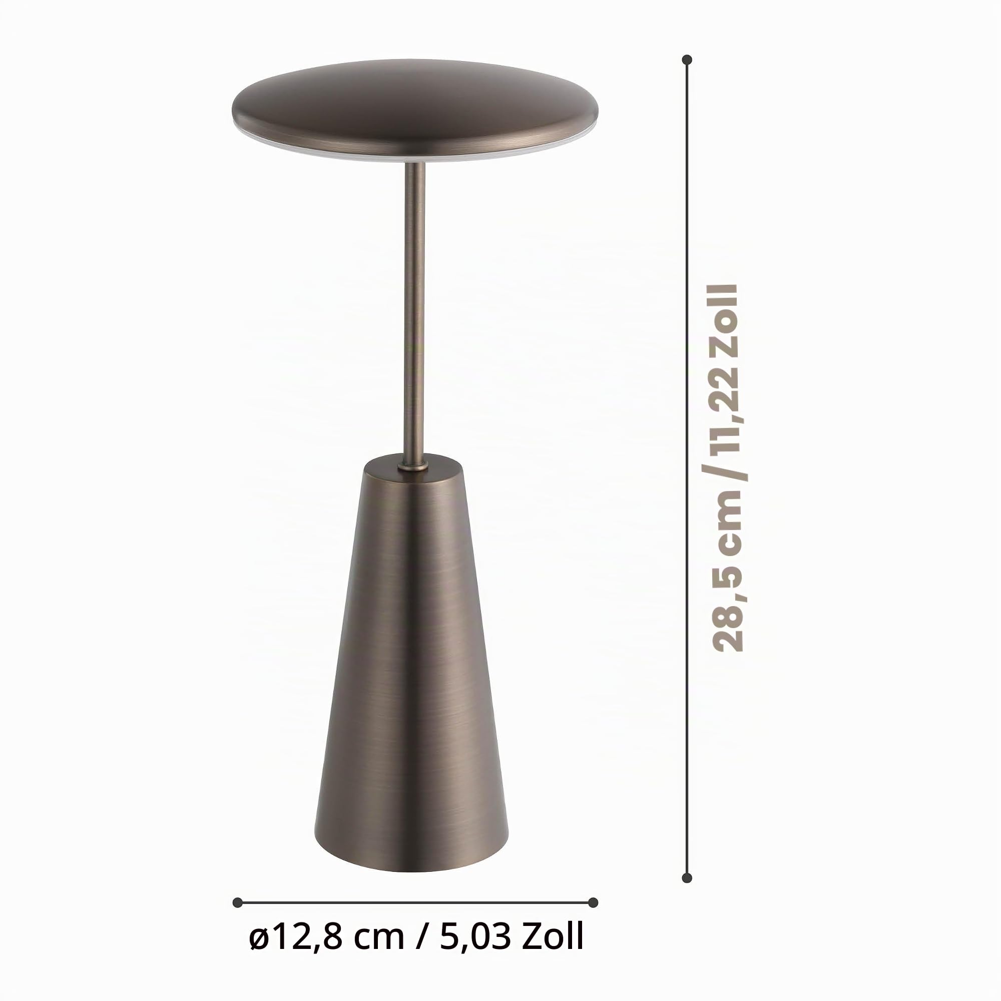 EGLO LED Außen-Tischlampe Piccola touch dimmbare | Nachttischlampe mit einstellbarer Lichtfarbe, Outdoor Tischleuchte aus Metall in Bronze, Lampe für Balkon und Terrasse, IP54