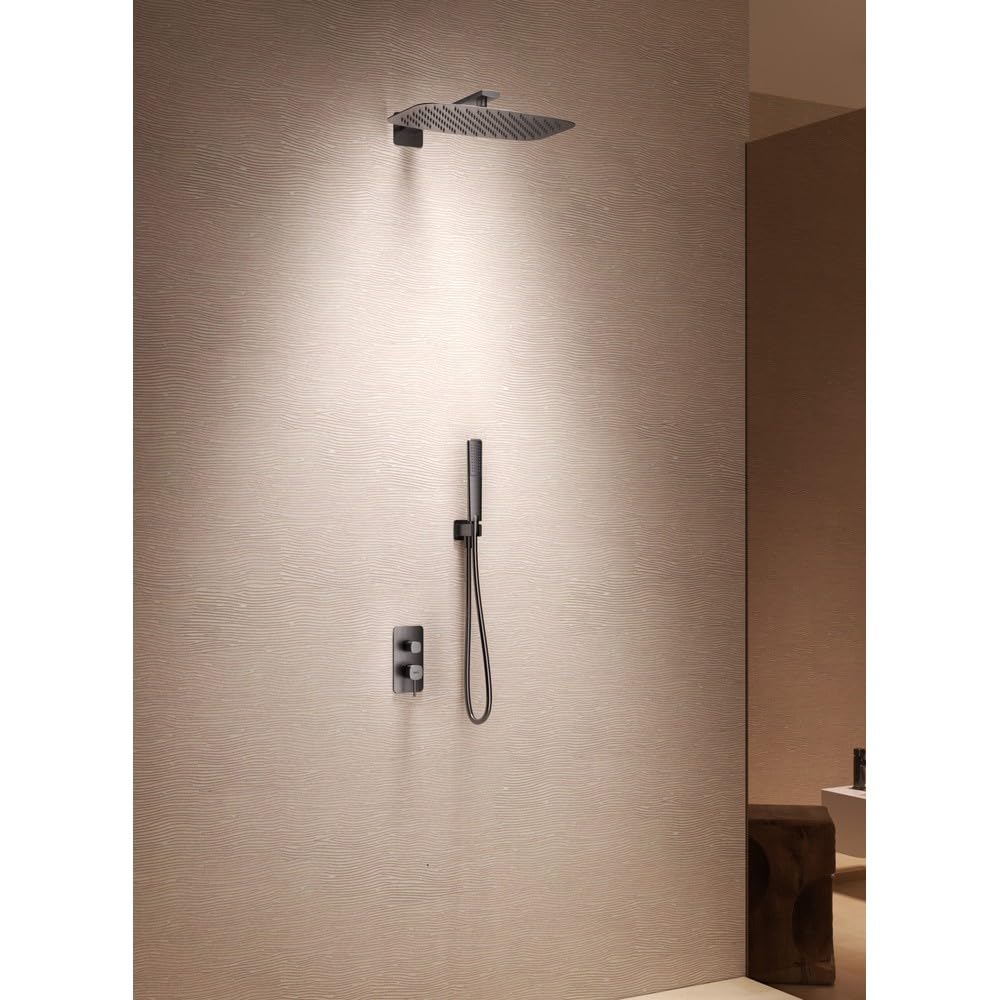 IMEX | Conjunto de Ducha Monomando Empotrado Cepillado Serie Firenze Níquel