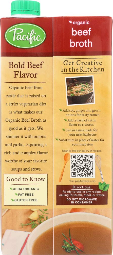 Pacific Natural Beef Broth 32 Oz (Pack of 12)