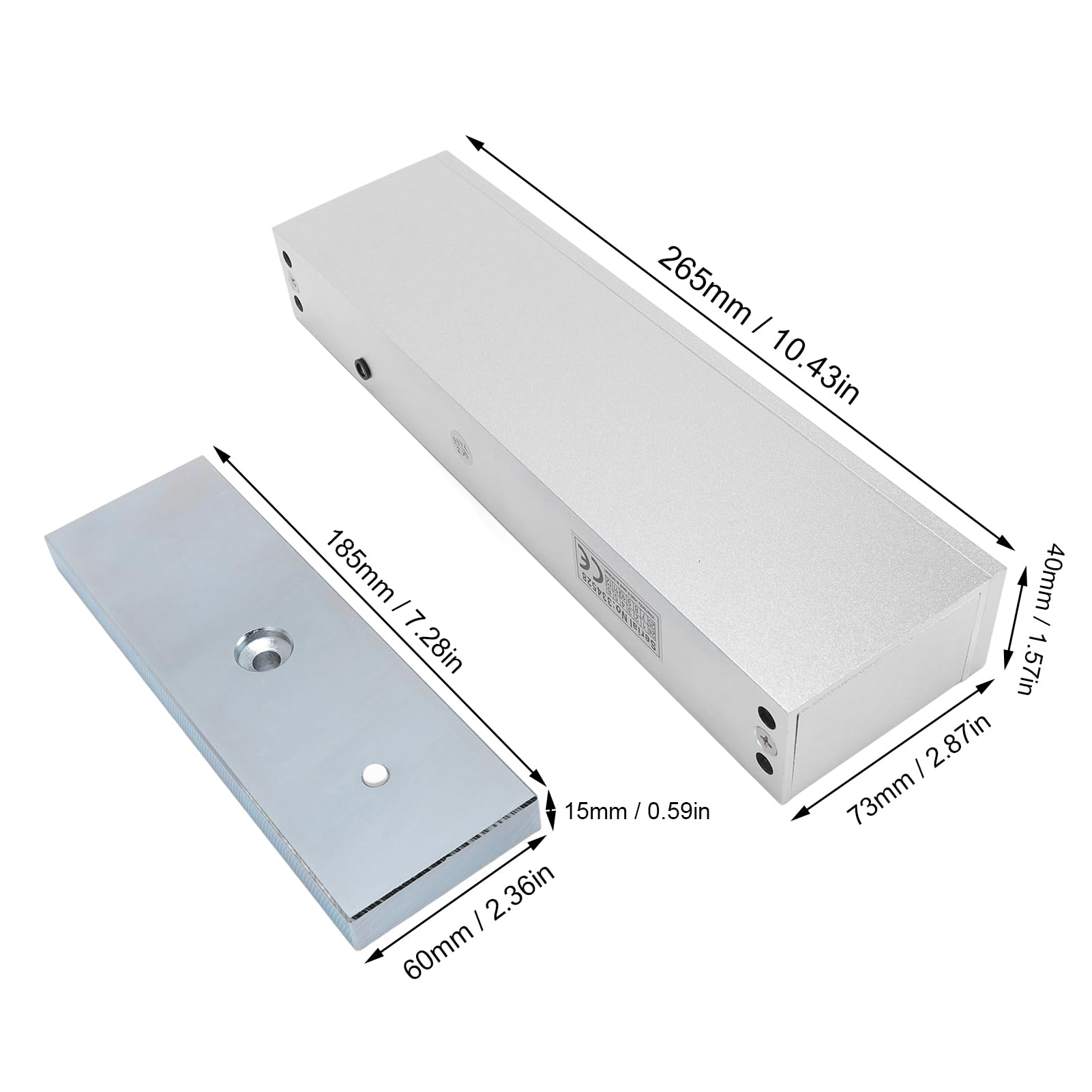 YUYTE Cerradura Magnética Eléctrica con Fuerza de Retención de 1200 Libras, Modo NC a Prueba de Fallas de 12 V para Puertas de Metal, Madera y Vidrio - de Control de Acceso Seguro