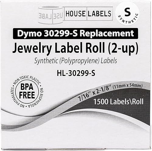 Miniatura 7 de HOUSELABELS DYMO 30299 - Etiquetas de joyería compatibles (716 x 2-18 pulgadas) en polipropileno, fuerte adhesivo permanente, compatibles con