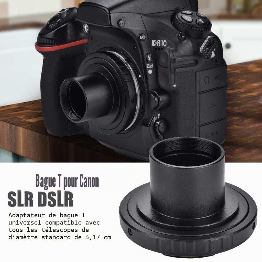 Adaptateur en T T2 pour Télescope Compatible avec DSLR, 3,2 cm, Alliage d'Aluminium, Inclut T-Ring et Monture 1,25 à M42