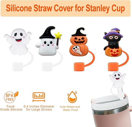 Miniatura 2 de Fundas de popote de silicona para vaso Stanley de 30 y 40 onzas, tapas de popote de 0.394 in04 pulgadas, tapa para todos los popotes de 0.354-0.394