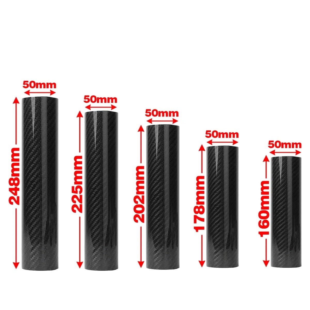 Pokrywa widelca motocyklowego Pasuje do Kawasaki Suzuki Honda Yamaha Husq&varna Osłona przedniego widelca z włókna węglowego(248MM)