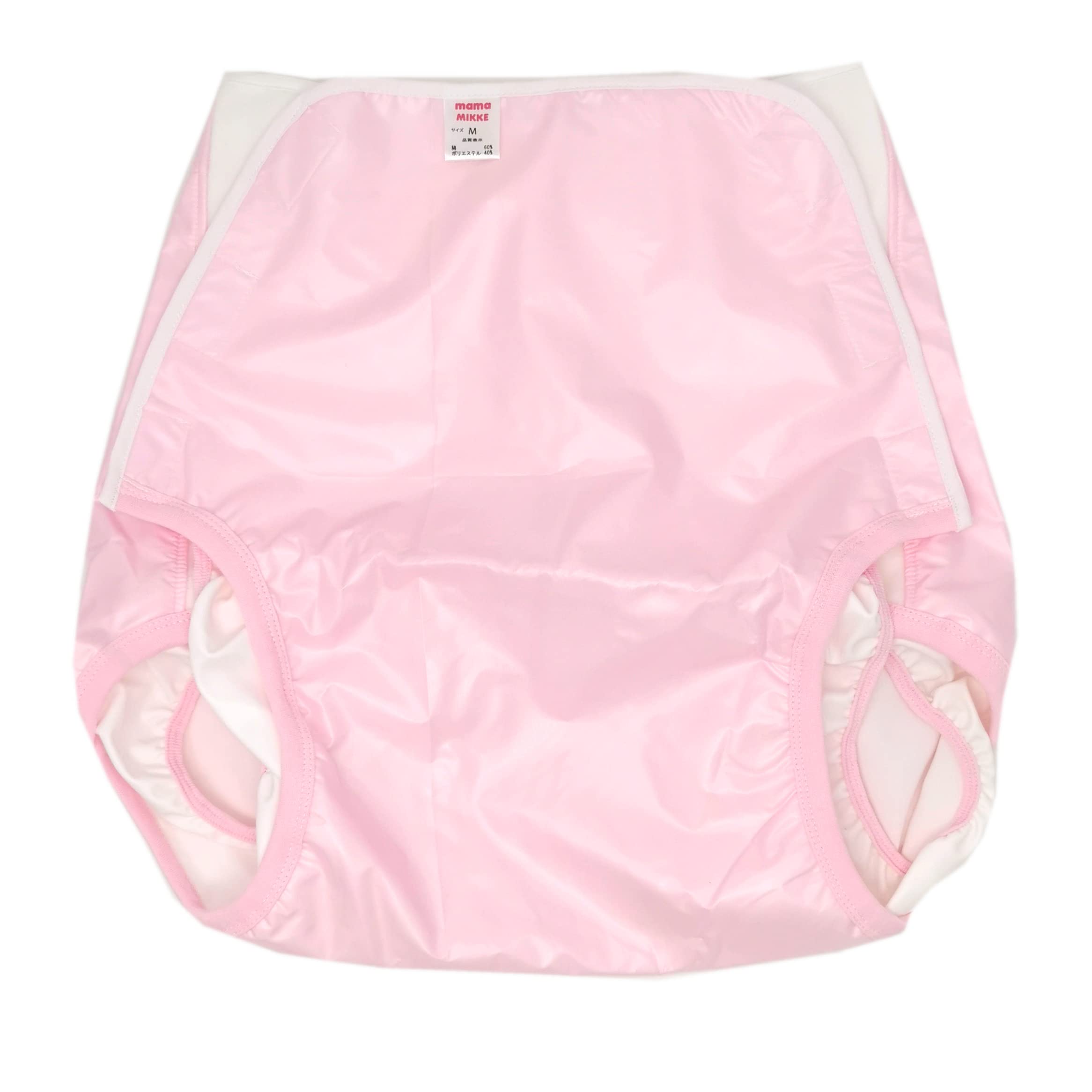 懐古　大人おむつカバー　Mサイズ　白メッシュ　裏ベビービニル　金属ホック　股腰紐 懐古 大人おむつカバー Mサイズ 白メッシュ 裏ベビービニル 金属ホック