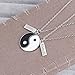 Yin Yang Taichi Cadena colgante de plata para parejas, collares de amistad...