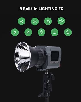 Aputure amaran COB 60xS Video Lighting amaran 60x Upgrade bi-Color Bowens Mount Point-Source LED Studio Light, SSI (D56) of 87, 33,300 lux @ 1m,App Control,9 Lighting FX (amaran 60x S)