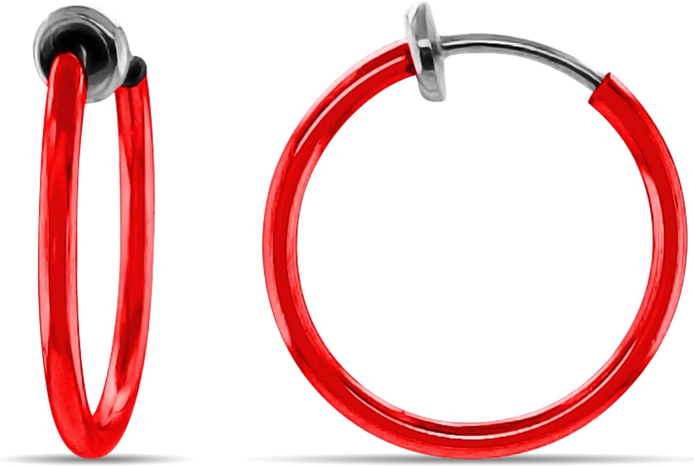 Clip On Spring Hoop Earrings for Non-Pierced Ears