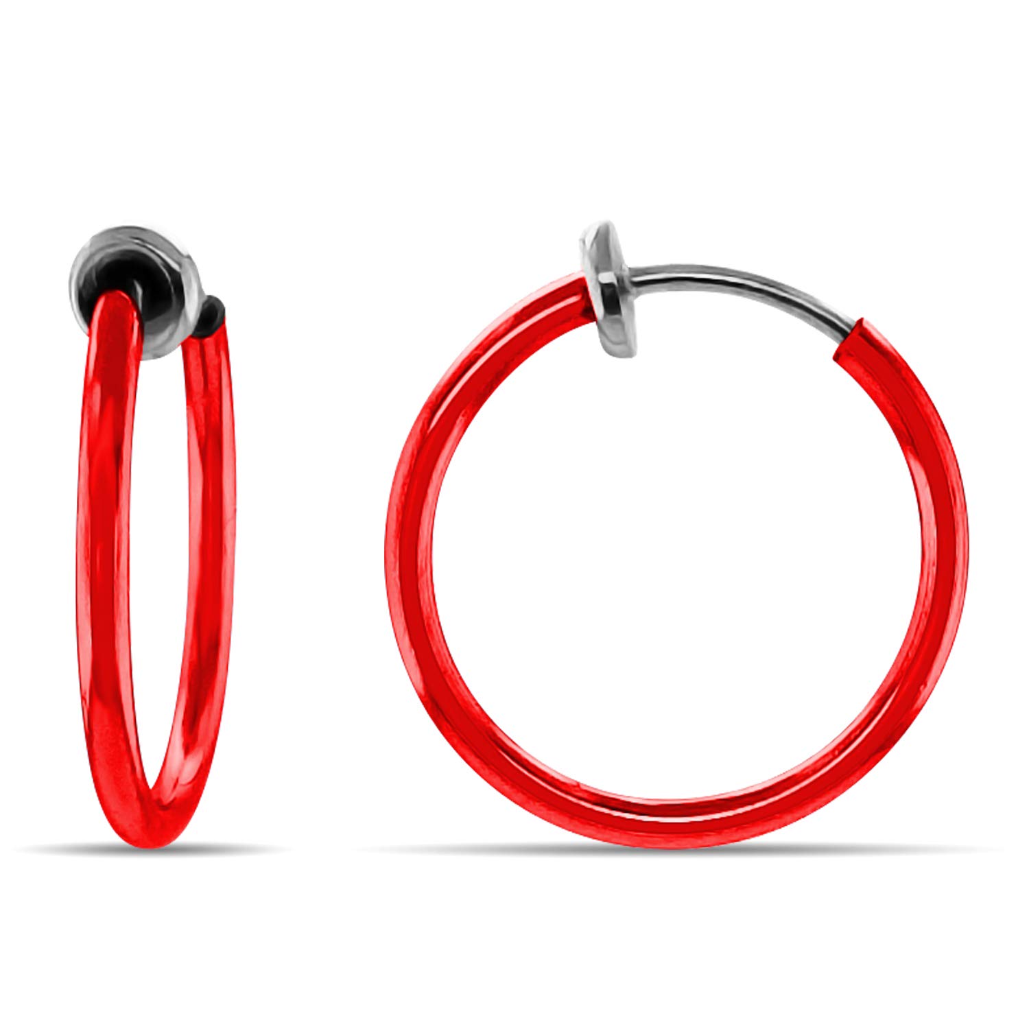 Clip On Spring Hoop Earrings for Non-Pierced Ears