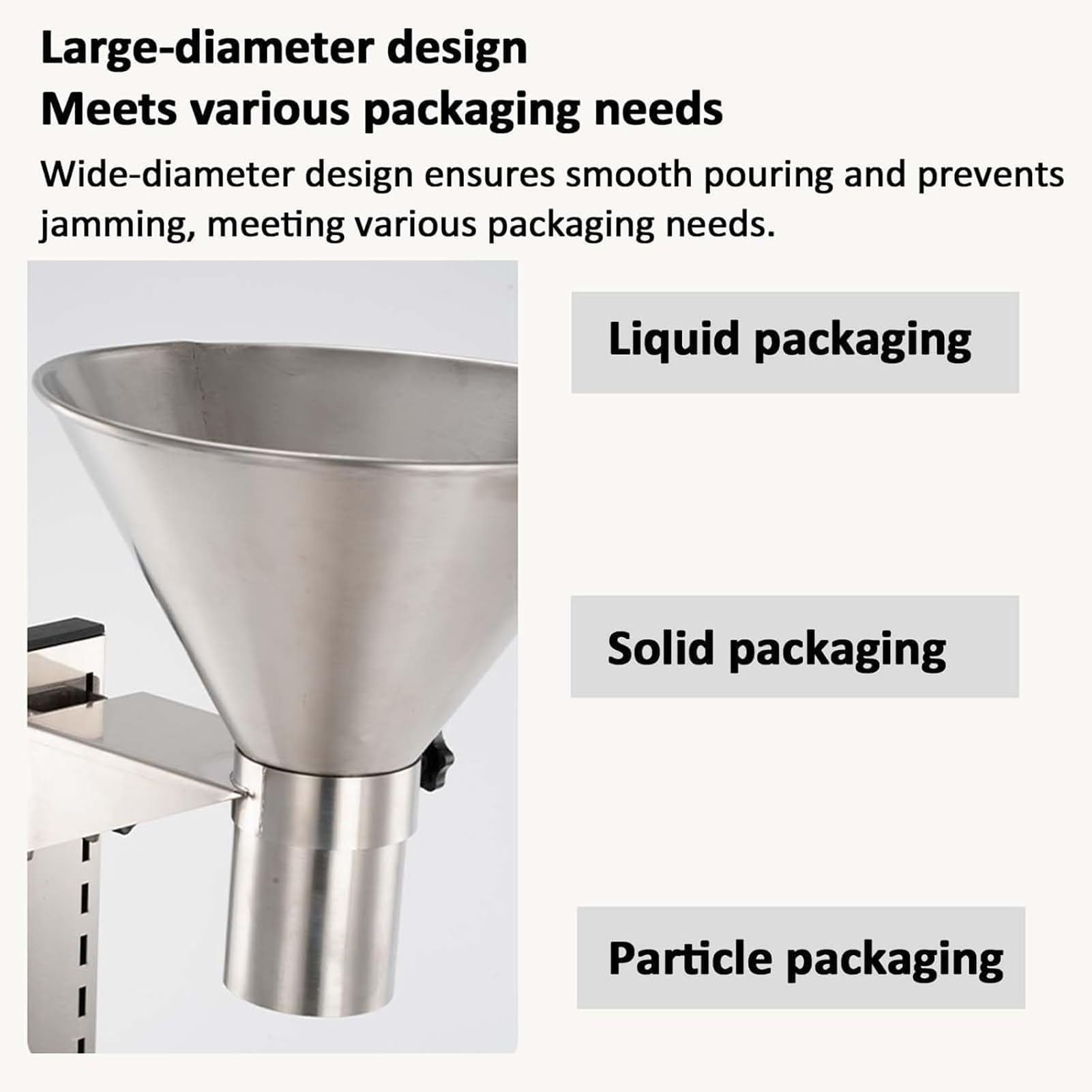 Genérico Embudo Comercial de Acero Inoxidable con Soporte, tolva de alimentación de Acero Inoxidable, Embudo de llenado Manual, con Soporte y Plataforma elevadora(5CM)