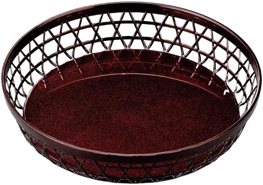 [A] ABS Bamboo Round Basket with Pearl Scale 0 | Resin Filler [12.3 x 2.4 inches (31.3 x 6.1 cm)]