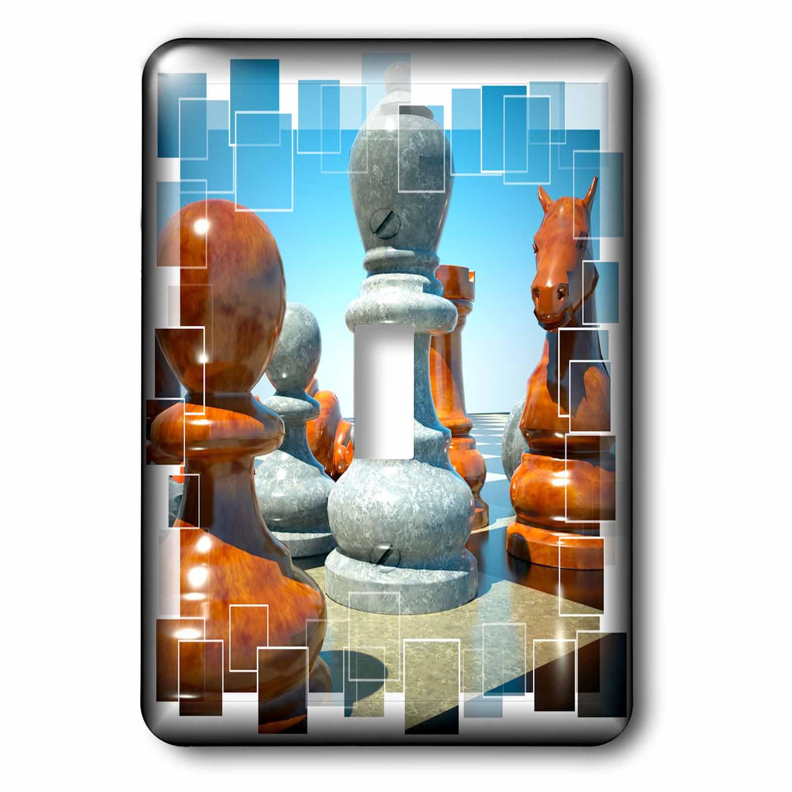 Chess Battle interrupteur simple 3dRose LSP_34038_1 idéal pour salon et bureau