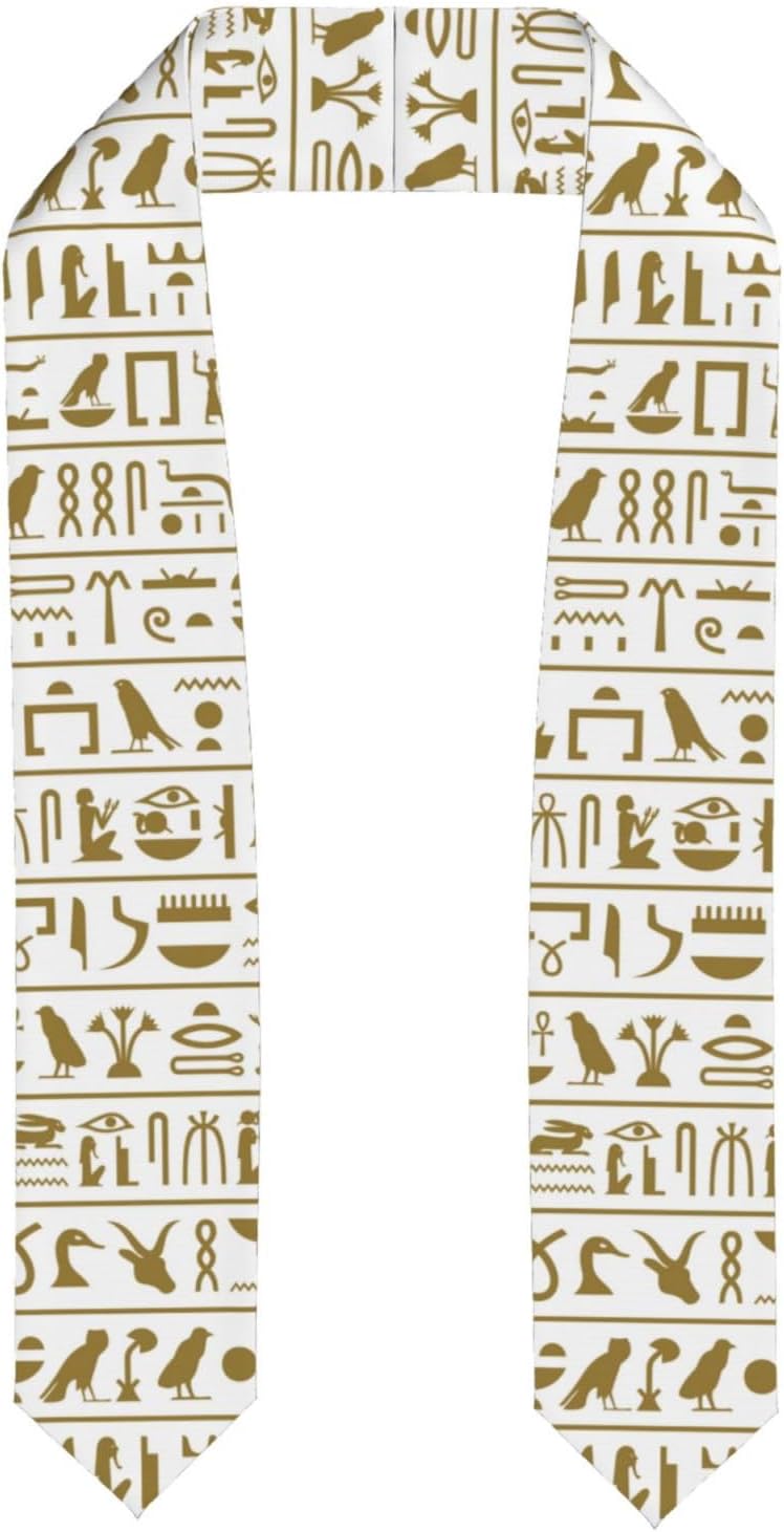YIPOCH Egypt Ancient Egyptian Hieroglyphs Graduation Stole