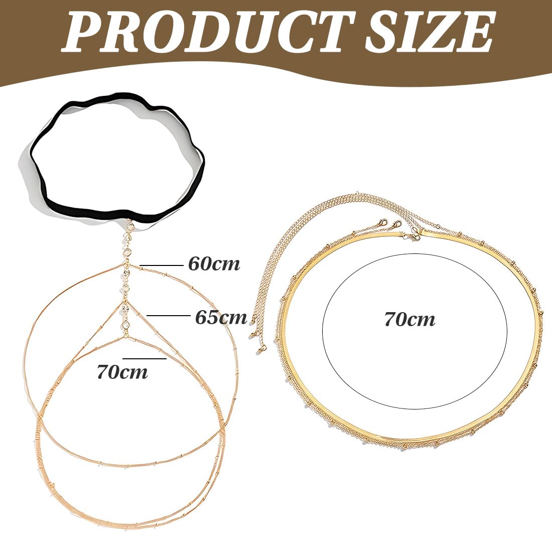 Cadena De Vientre Dorada Y Multicapa Cristal Pierna Cadena Para Mujer 3 Capas Para El Vientre Y El Cuerpo Con Cadena De Cintura Ajustable Resistente Al Agua No Se Deslustra Cadena De Cintura