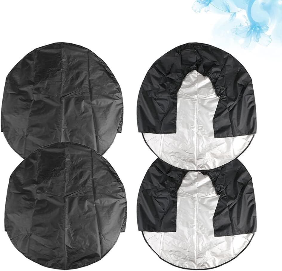 Wakauto 4pcs Tire Covers for Wheels Car Tire Storage Bags Protects Against Sun for Rv Truck Camper Trailer
