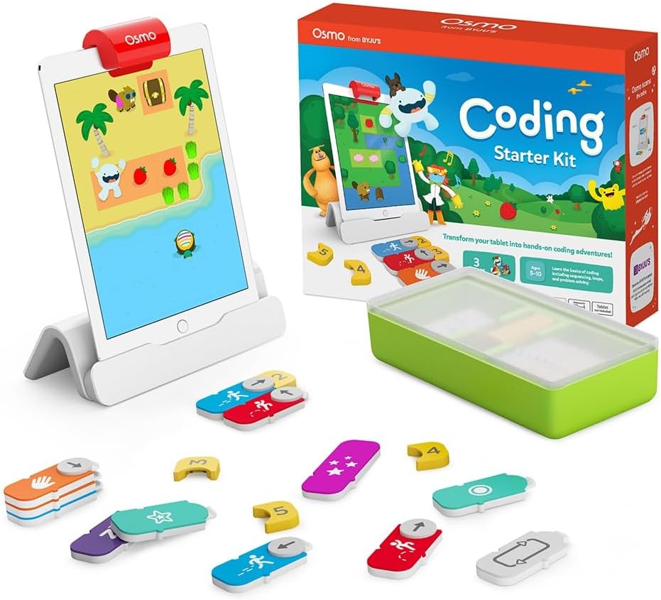 Osmo - Coding Starter Kit for iPad - 3 Educational Learning Games - Ages 5-10+ - Learn to Code, Coding Basics & Coding Puzzles - STEM Toy (Osmo iPad Base Included)