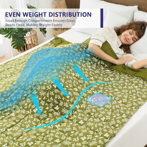 Image of yescool King Size Weighted Blanket for Adults (20 lbs, 80 inch x 87 inch, Sage) Cooling Heavy Blanket for Sleeping Perfect for 190-210 lbs, Breathable Blanket for Adults & Couple All Season, Machine Washable