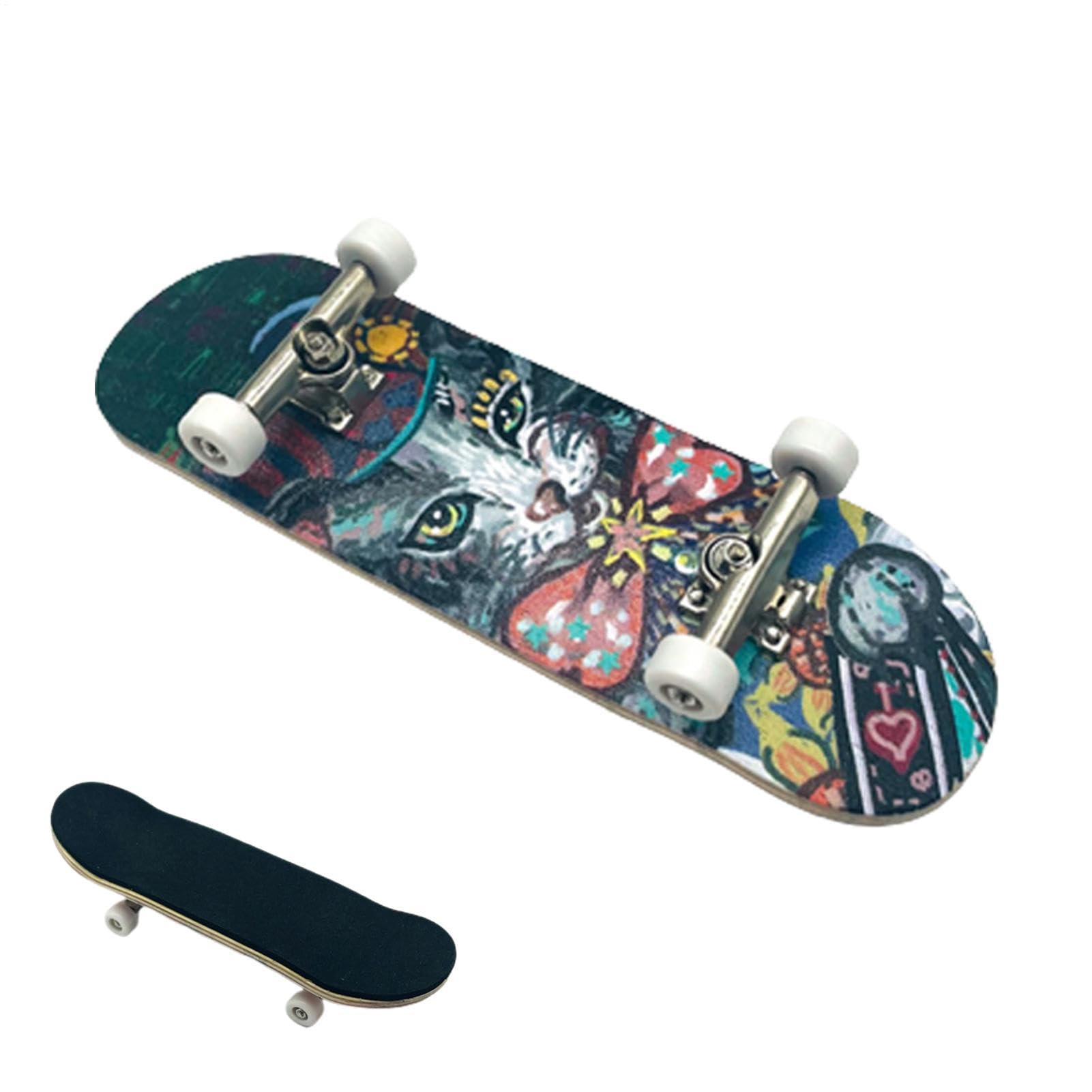 Finger Skateboards, Mini Finger Skateboard Maple Wooden, Realistic Funny Patterns Mini Fingerboards Toy, Fingers Scooter Toys For Kids Boys Girls Adults Birthday Party Toy Gift
