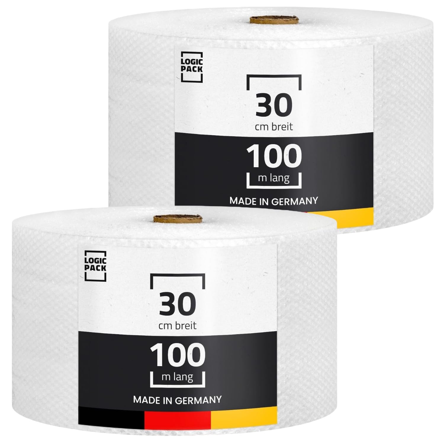 2x Pluriball per Imballaggio e Spedizione - Rotolo Millebolle 100 m x 30 cm - Film Protettivo a 2 Strati Antistrappo e Antiurto - Ideale per Trasloco, Trasporto e Oggetti Fragili