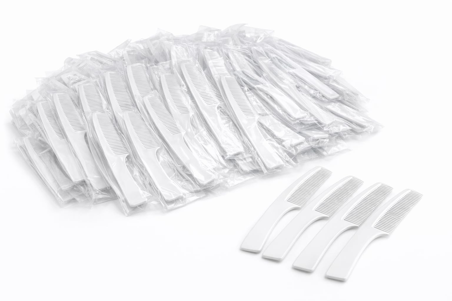 Sevenhills Toiletries 100 Pieces Hotel Accessories Guest House Kit White Handle Comb Size 19 x 3.5 cm - Pack of 100 PCS (White)