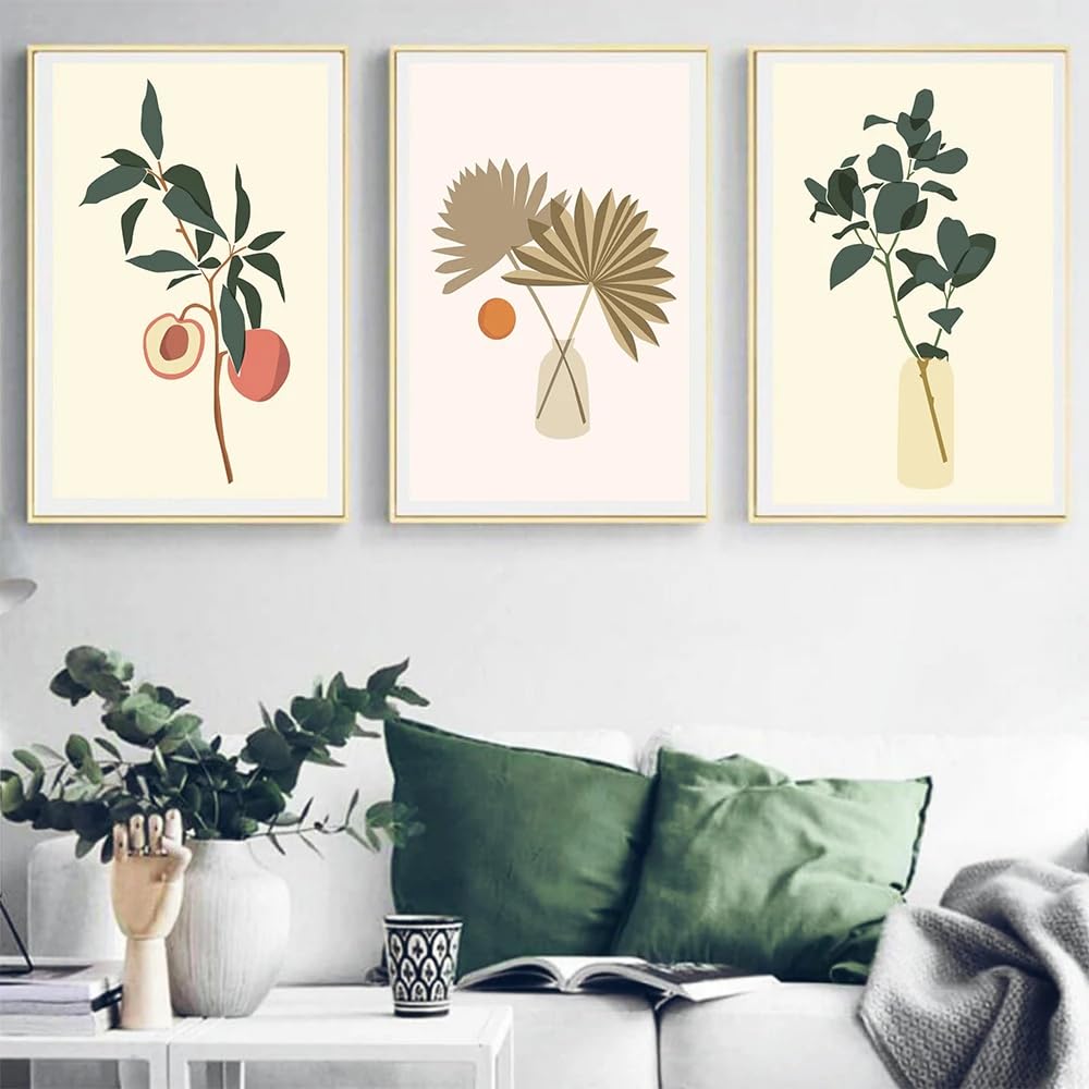 WBYZAC Art Prints-Abstract Plant Boho Wall Art Canvas Painting Nordic Posters And Prints Nature Picture for Living Room Bedroom Kitchen Home Decoration-50 * 70cm*3PCS (No Frame)