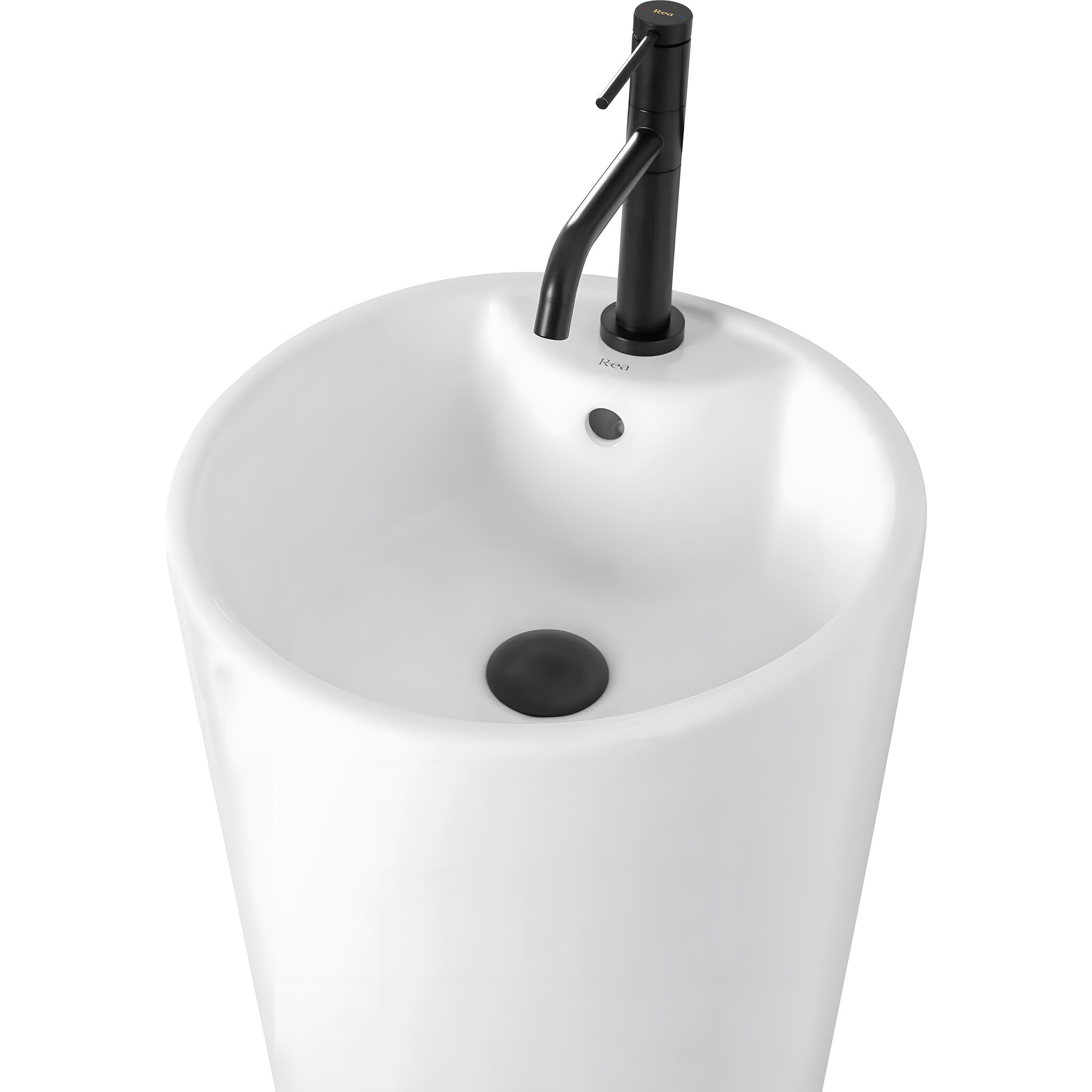 Rea BLANKA Lavabo Independiente Lavabo de baño 40 x 40 x 85 cm Cerámica (Blanco)