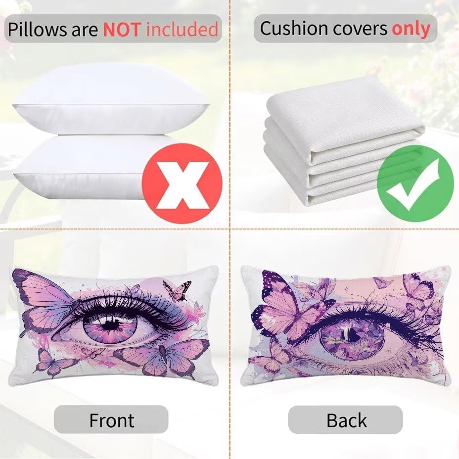Housse coussin extérieur en lin blanc de qualité supérieure L-P82 - 5