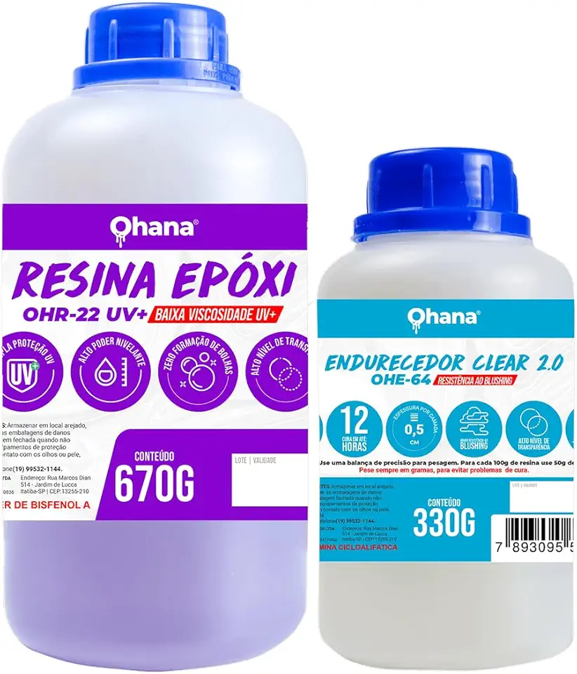 Resina Epoxi Baixa Espessura Para Artesanatos Ohana 1kg