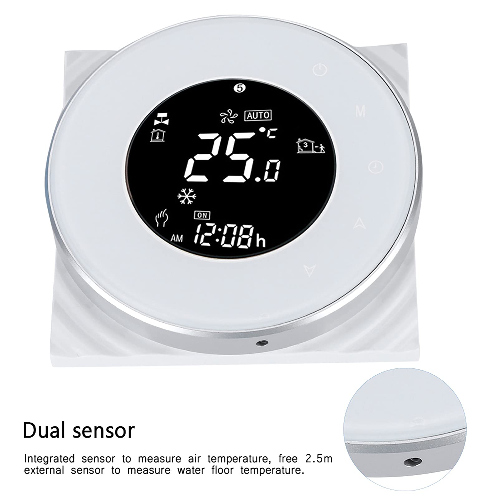 Controlador de Temperatura WiFi Sustvita, termostato de Pantalla táctil LCD programable para calefacción de Piso eléctrico con Acceso Remoto