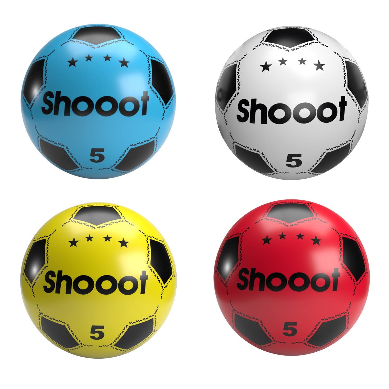 Soccer Shoot PVC football toy ball For Kids (Deflated) Lightweight Adjustable Inflatable for Indoor Outdoor Play Beach, Home, Birthday, School & Parties Assorted Colors