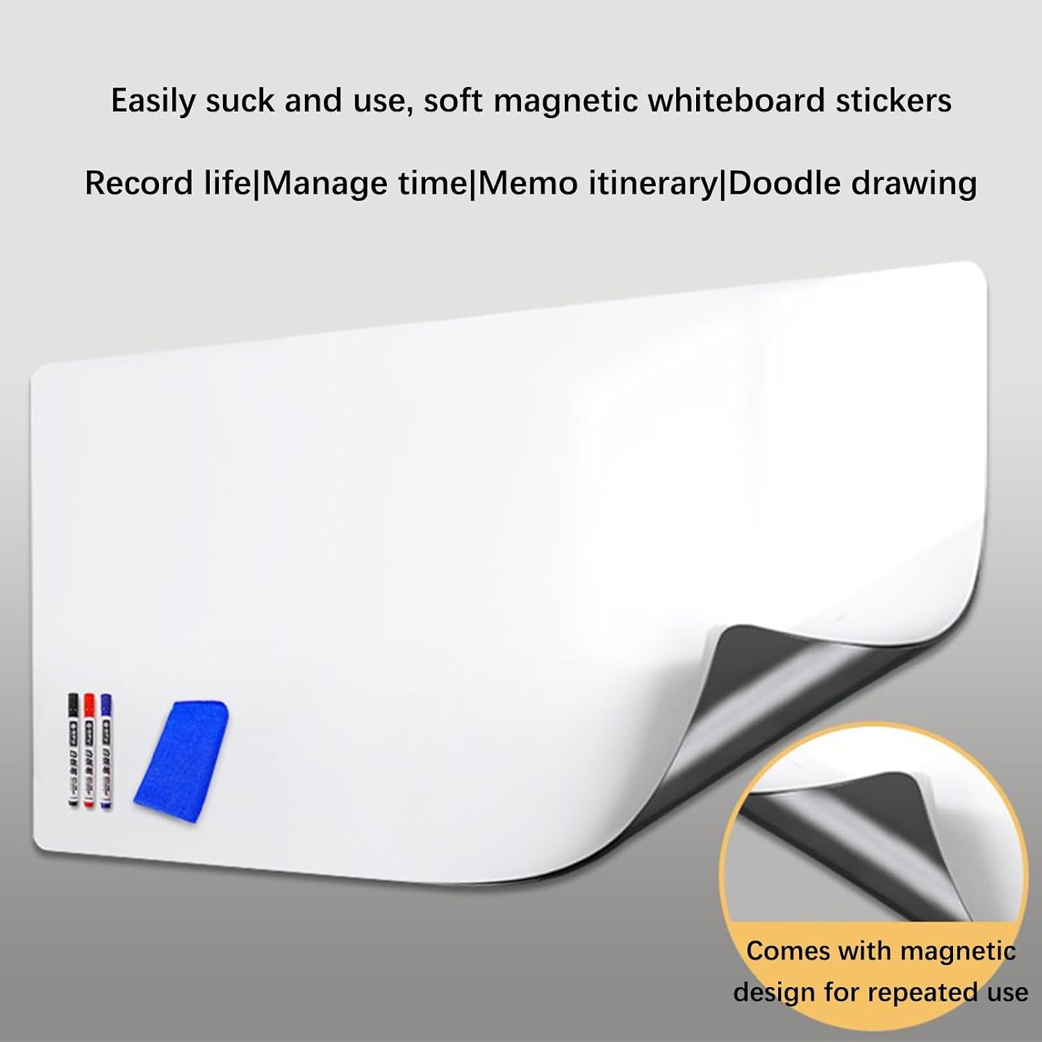 Magnetic Whiteboard Paper, Dry Erase Boards, Home School Playroom Office Static Whiteboards Sheets, Erasable Message Board, Self-Adhesive Whiteboard Sticker Roll ( Color : Green , Size : 34.65x46.46in