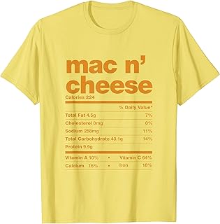 Mac N' Cheese Nutrition Facts Thanksgiving Matching Family T-Shirt