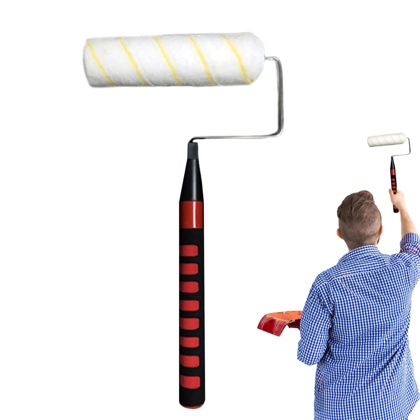 Manche prolongateur de peinture ergonomique et télescopique pour grand mur