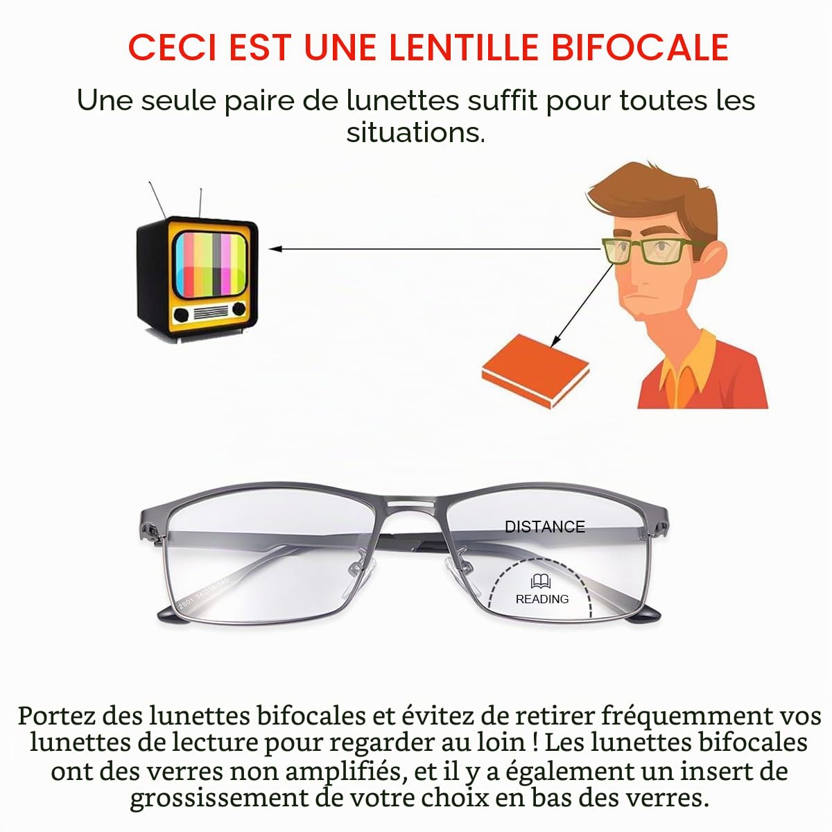 LJIMI Lunettes de lecture bifocales photochromiques avec filtre de lumière bleue bloquant la lumière bleue Lunettes d'ordinateur Protection UV400 Lecteur de lunettes de soleil plein bord Lunettes de