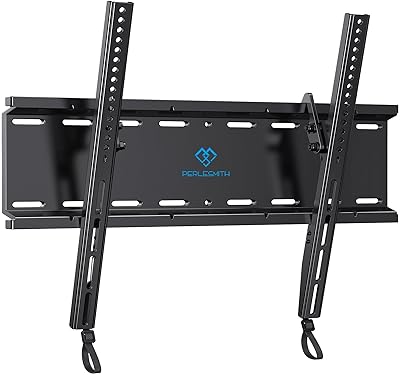 PERLESMITH Tilting TV Wall Mount Bracket Low Profile for Most 23-60 inch LED LCD OLED, Plasma Flat Screen TVs with VESA 400x400mm Weight up to 115lbs, Fits 16" Wood Stud