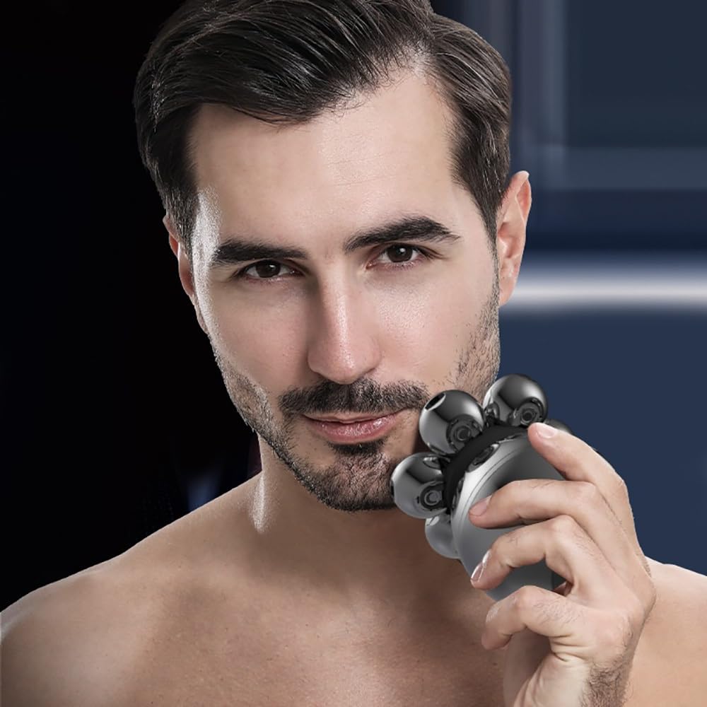Kopfrasierer für Männer, 5-in-1 7D schwimmender elektrischer Rasierer für Männer, tragbarer Bart Haarschneider, Haarschneider, wasserdichter Rasierer