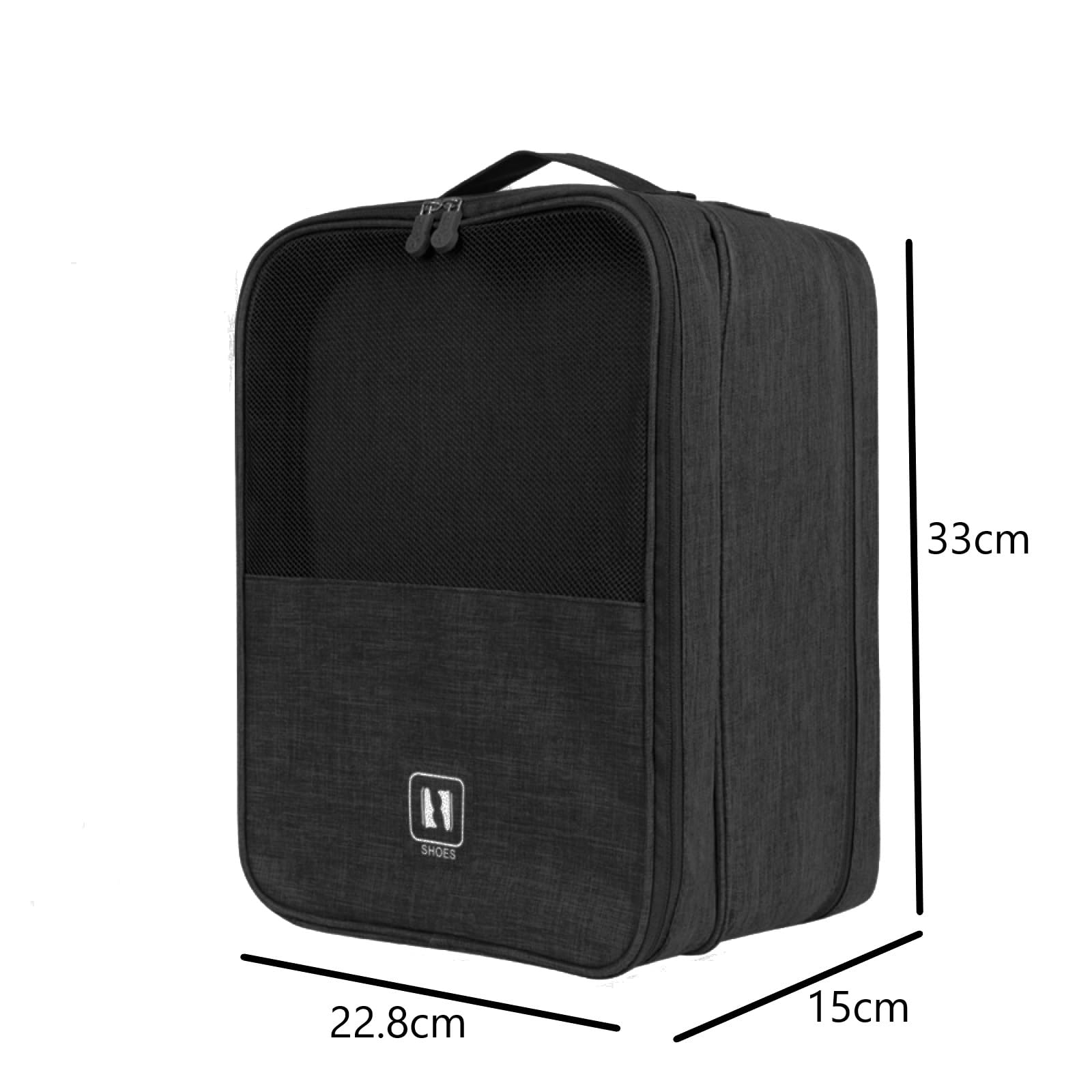 Reise Schuhtasche, Tragbare Schuhtasche, Golfschuhtasche, Wasserdichter Schuhbeutel Organisator, Verwendet für Reisespeicher, Staubdichte Lagerung, Koffer, Trolley Fall, Hängende Tasche(Schwarz)