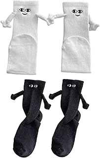 1/2 meias mão na mão – Meias amizacom mãos magnéticas, meias magnéticas sucção 3D para casais, meias magnéticas engraçadas, meias magnéticas para casais segurando as mãos, meias sucção magnéticas para mulheres e homens