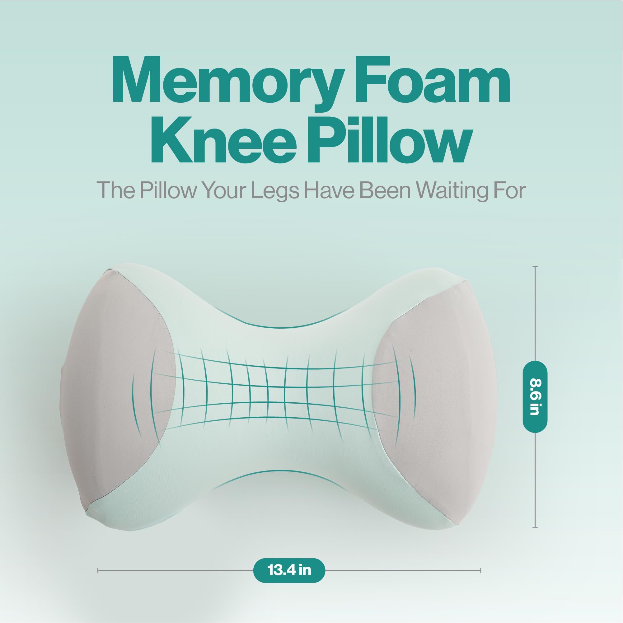 COMFYDEL HOME Memory Foam Sleep Knee Pillow Memory Foam Leg Pillow for Side Sleepers, Knee Pillow for Knee Joint Hip Back Pain, Surgery Recovery Pillow, Sleeping Knee Pillow, Pillow for Leg Swelling