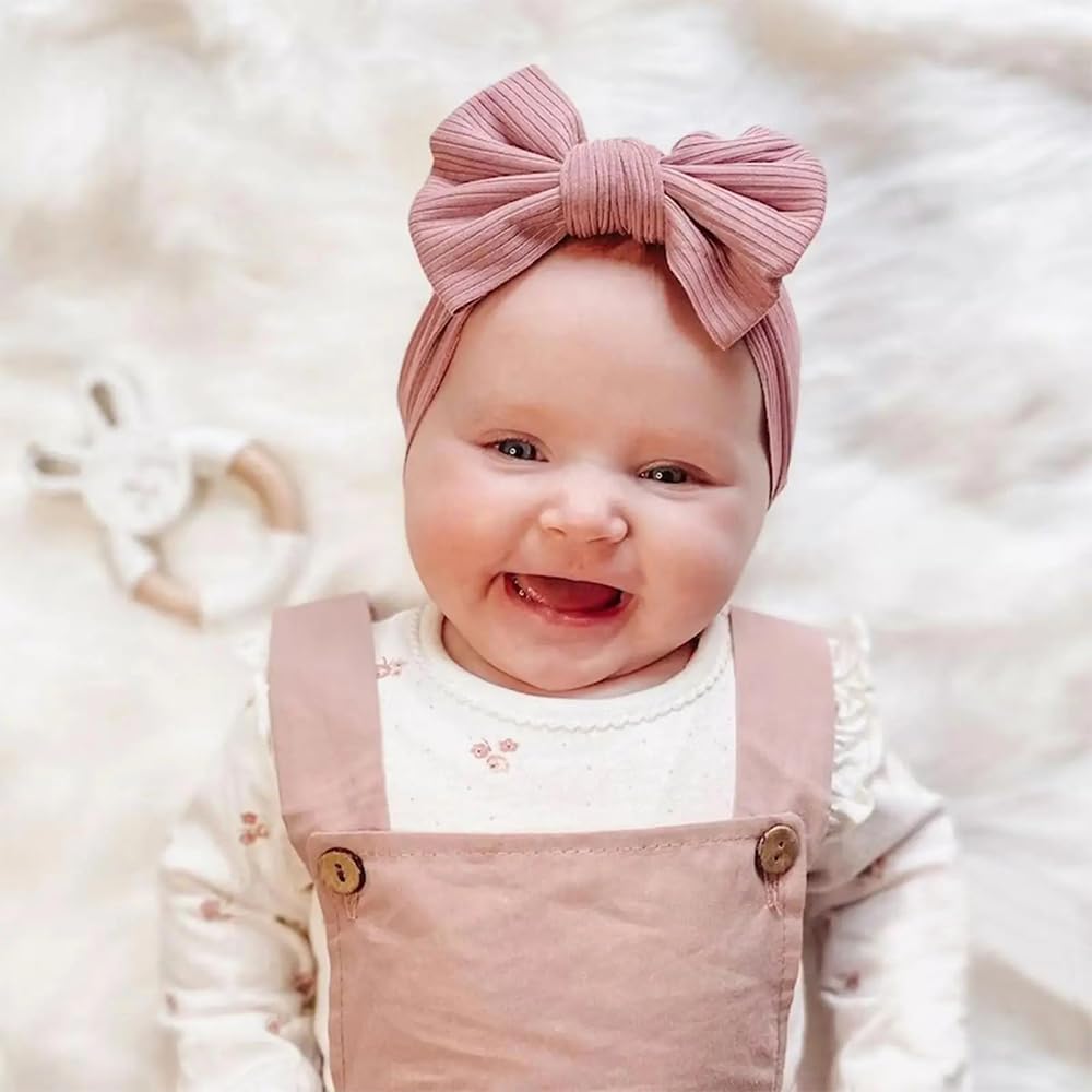 2 Stück Bandeau Turban pour Bébé, Stirnbänder Baby Mädchen Bandeau Nylon pour Bébé Fille, Bandeau Nylon pour Bébé, Bandeau en Nylon souple pour Bébé, Bandeau élastique pour Bébé, Bambin