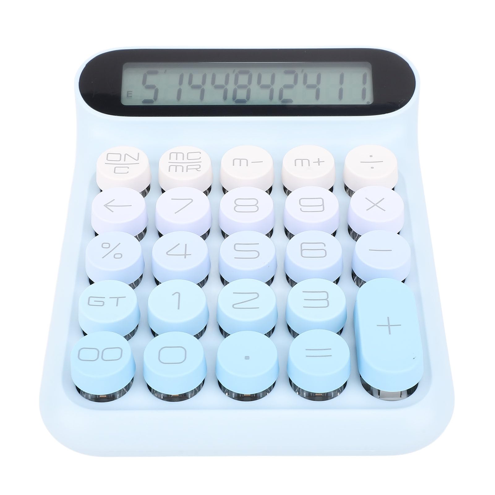 Calcolatrice a Commutazione Meccanica con Display LCD - 24 Tasti, Spegnimento Automatico, Ideale per Ufficio e Studenti (Blu)