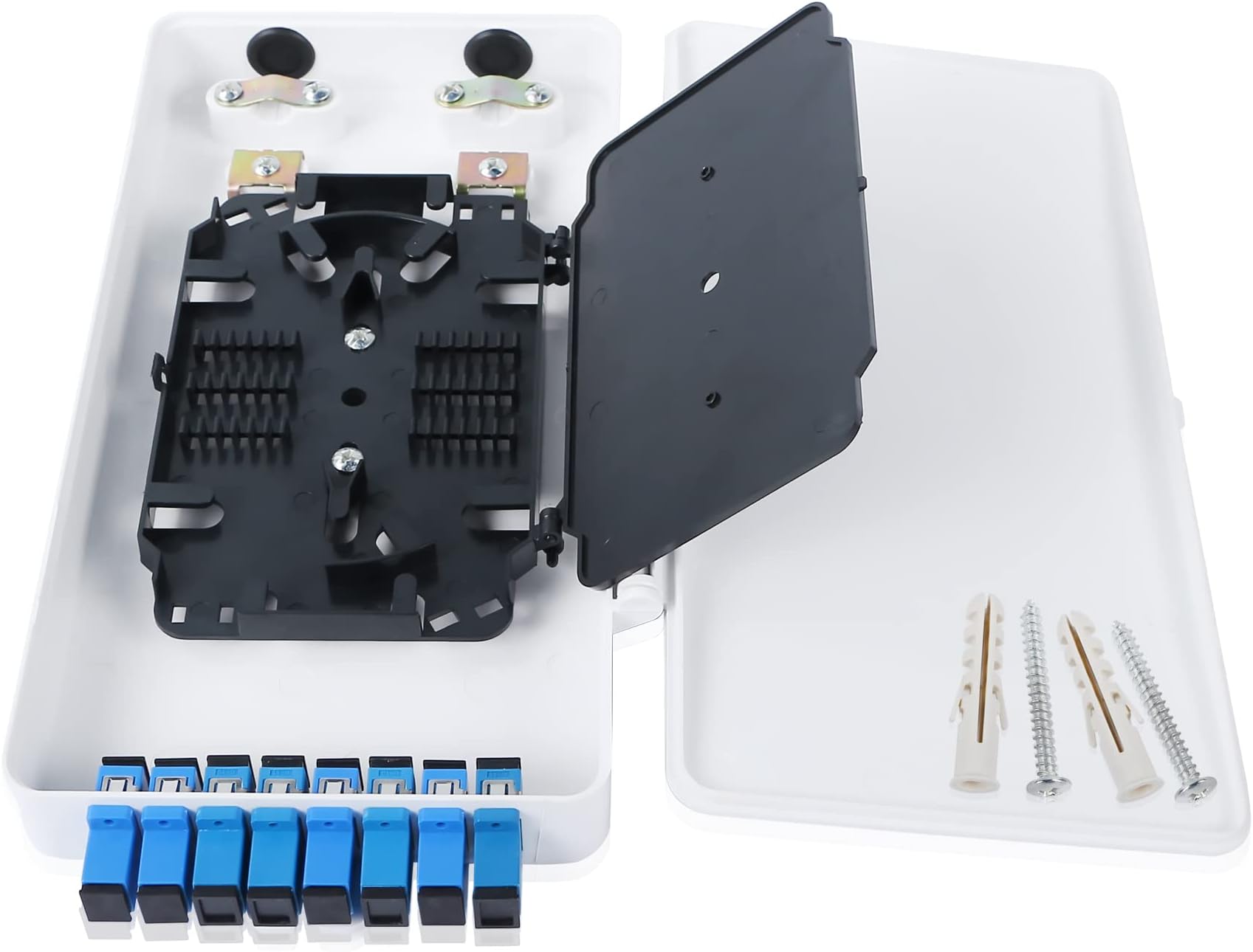 PNGKNYOCN 8 Port Optical Fiber Terminal Box, SC Optical Fiber Termination Distribution Box for Optical Fiber Communication System,Optical Fiber Transmission Data Local Area Network Etc.