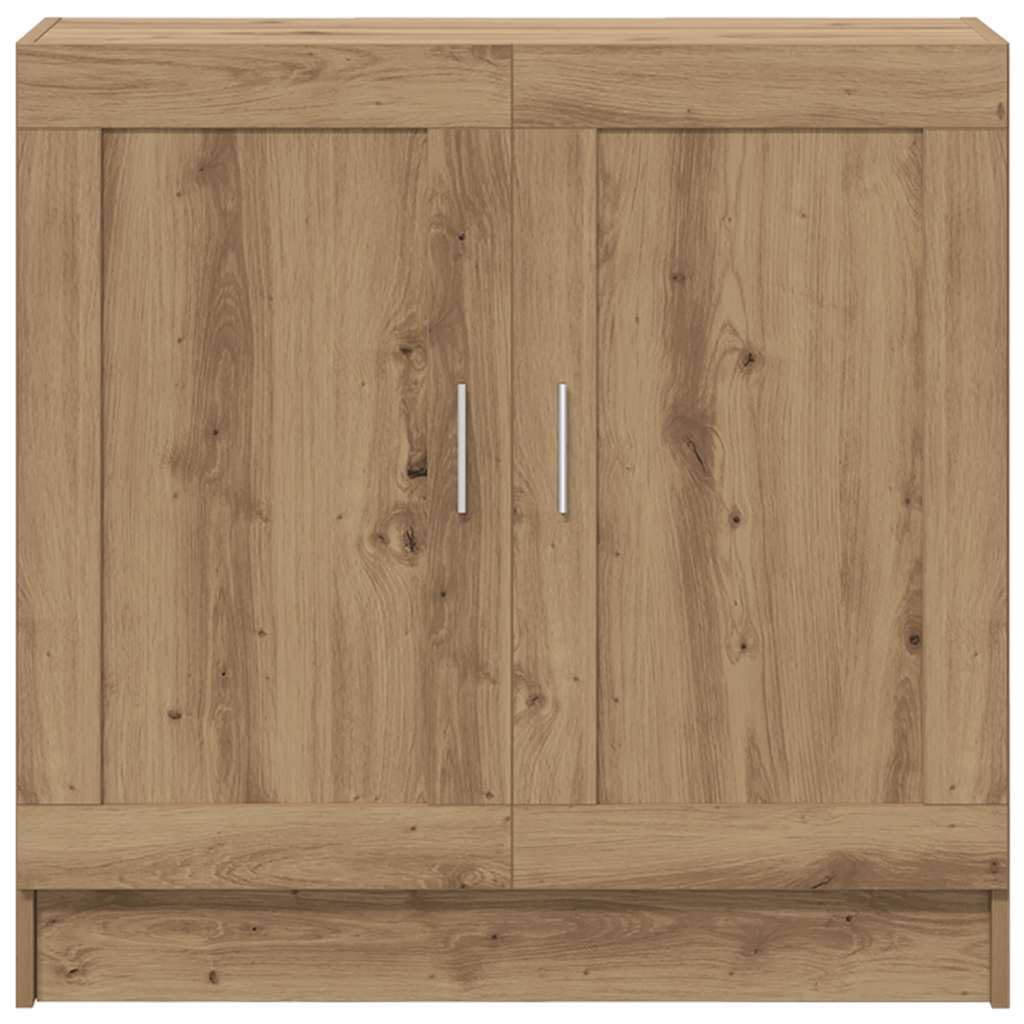 Bücherschrank Artisan-Eiche 82,5x30,5x80 cm, Holzwerkstoff, mit 2 Türen, vielseitige Regaleinheit für Bücher, DVDs, Wohnzimmer, Schlafzimmer