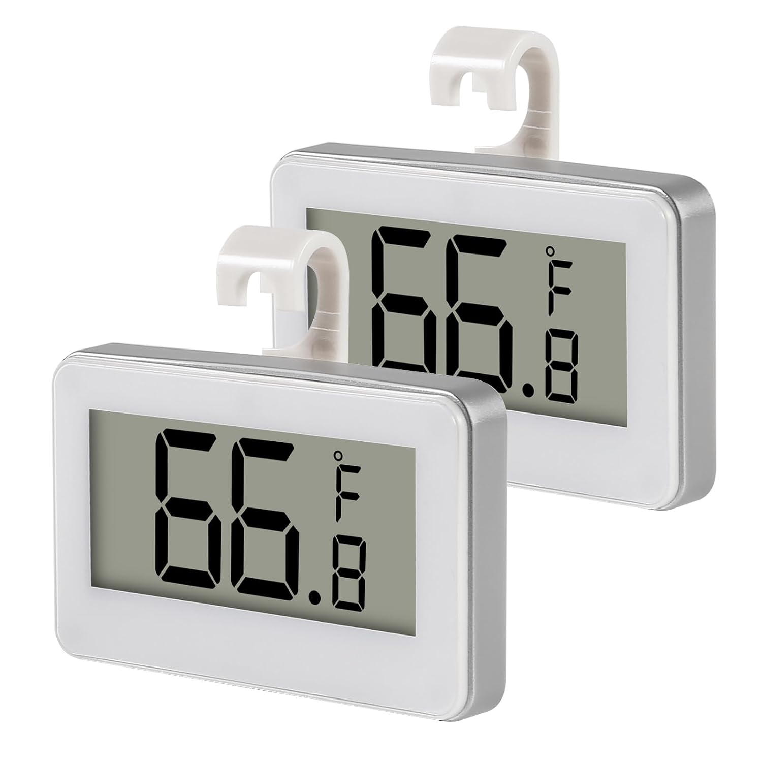 1Pcs Digital Refrigerator Fridge Thermometer Mini Freezer Room with Hook, Large LCD Display °C/°F Convertible with Hanging Hook for Kitchen,Home,Restaurants
