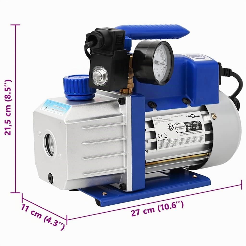 vidaXL Pompe à Vide Simple étage manomètre 71 l/Min pour réfrigération